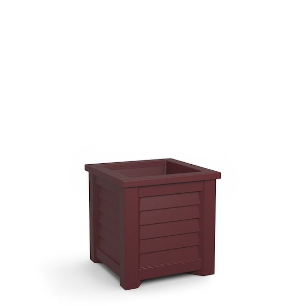 Lakeland 16 Square Planter, Cranberry Red